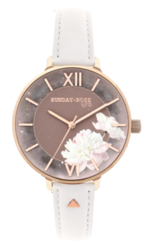 Dámské hodinky SUNDAY ROSE Enchanted Rosy Sunset Leather